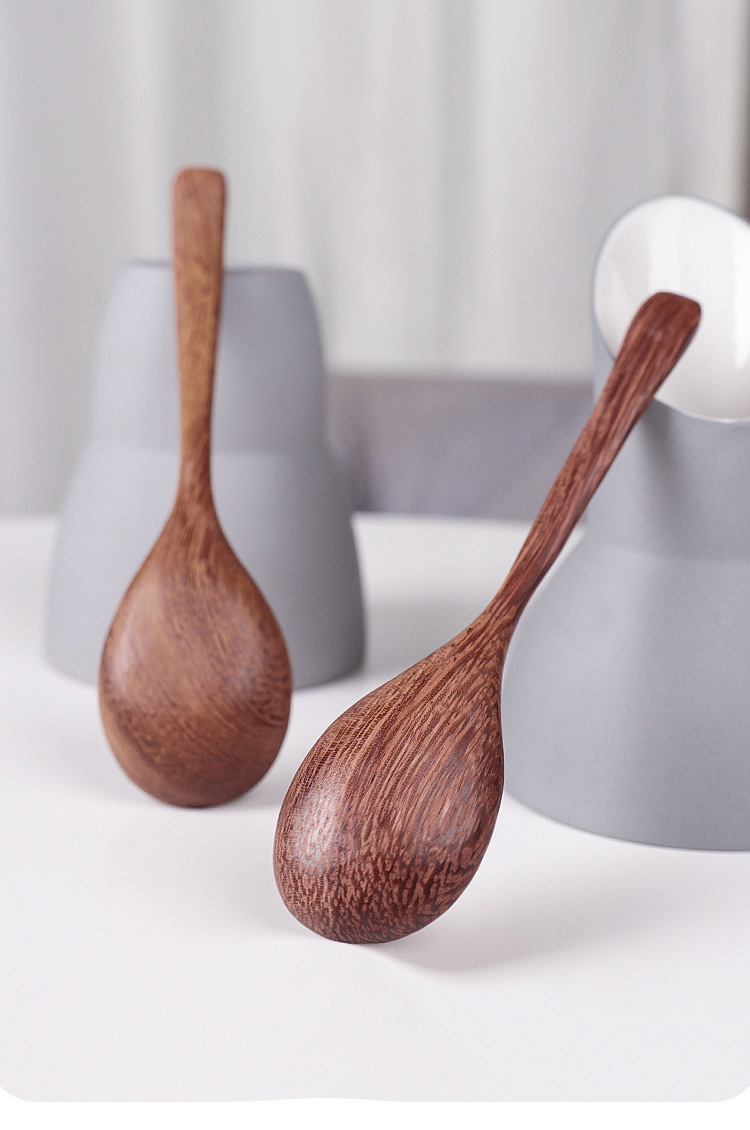 日式家用实木调羹儿童汤勺厨房高颜值调料勺厂家批发实木餐具详情7