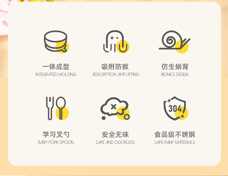 不锈钢吸盘碗婴儿专用自主进食宝宝碗 硅胶防摔防烫儿童学吃喂养餐具 辅食训练碗安全无毒详情9
