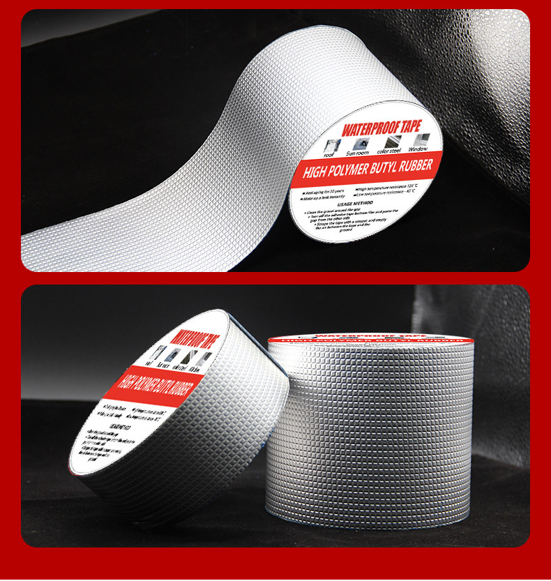 Cross-border butyl tape waterproof membrane, self-adhesive aluminum foil sealing strip, color steel roof, kitchen pipe leak repair material 5m pic 15