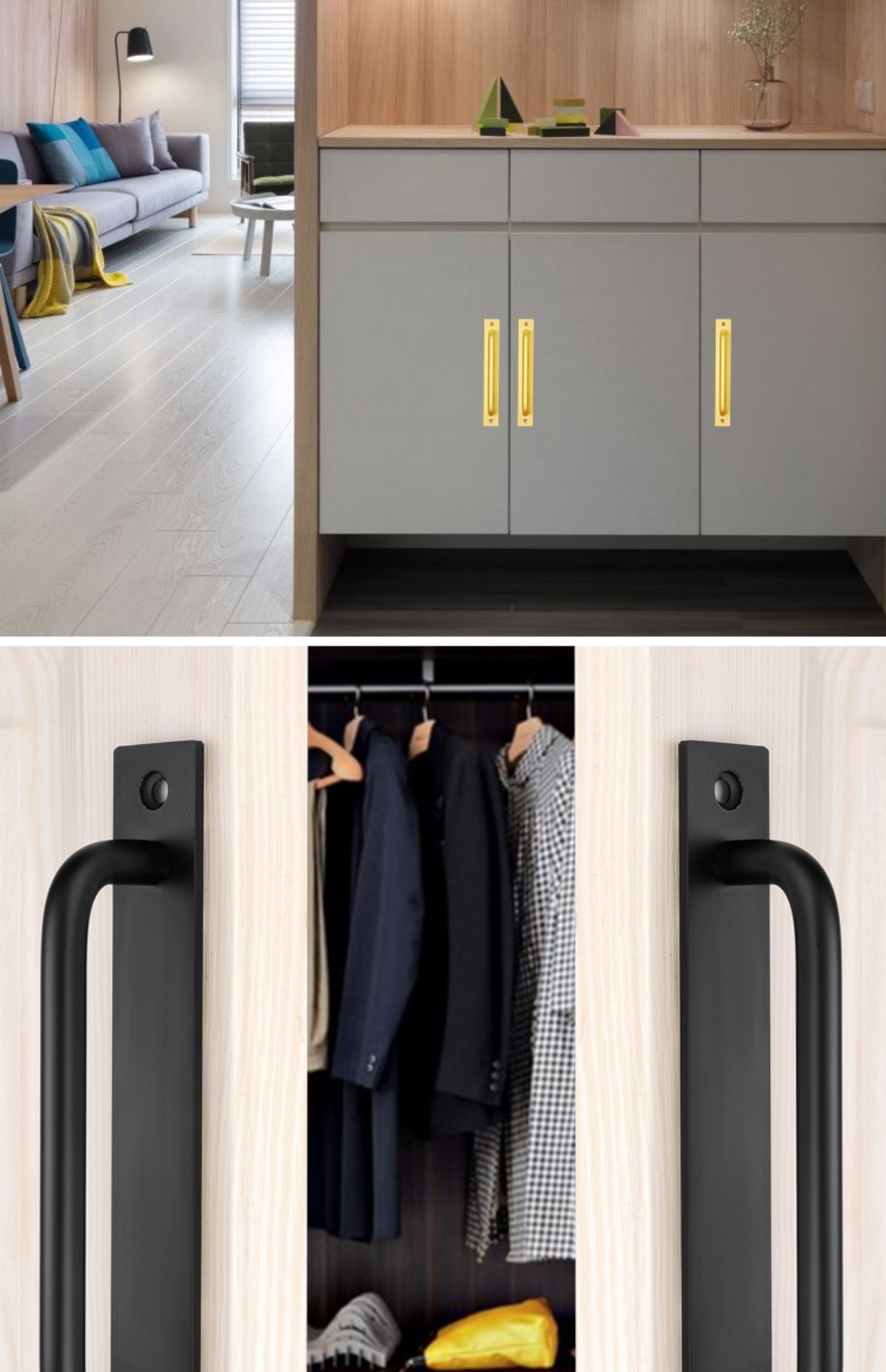 铝合金门把手手柄免打孔玻璃门防盗门室内门窗推拉门明装大门拉手详情19