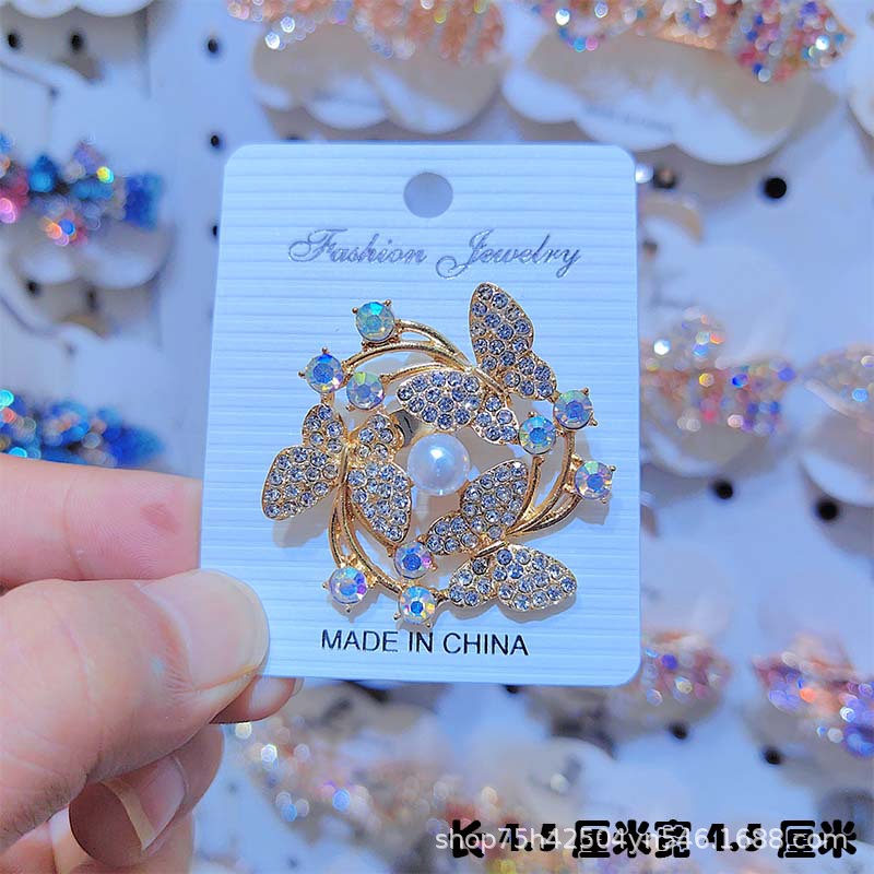 蝴蝶合金饰品高级感简约百搭高档胸针防走光别针胸花衣饰配饰批发详情3