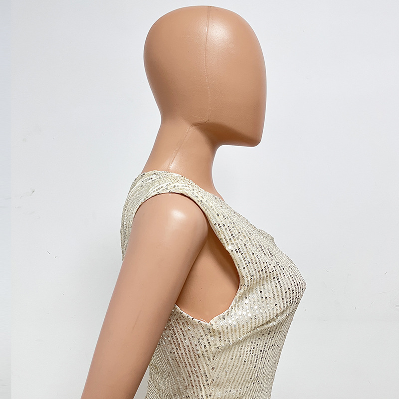 新中式无袖连体衣独立站夏季单肩亮片连体裤女批发详情19