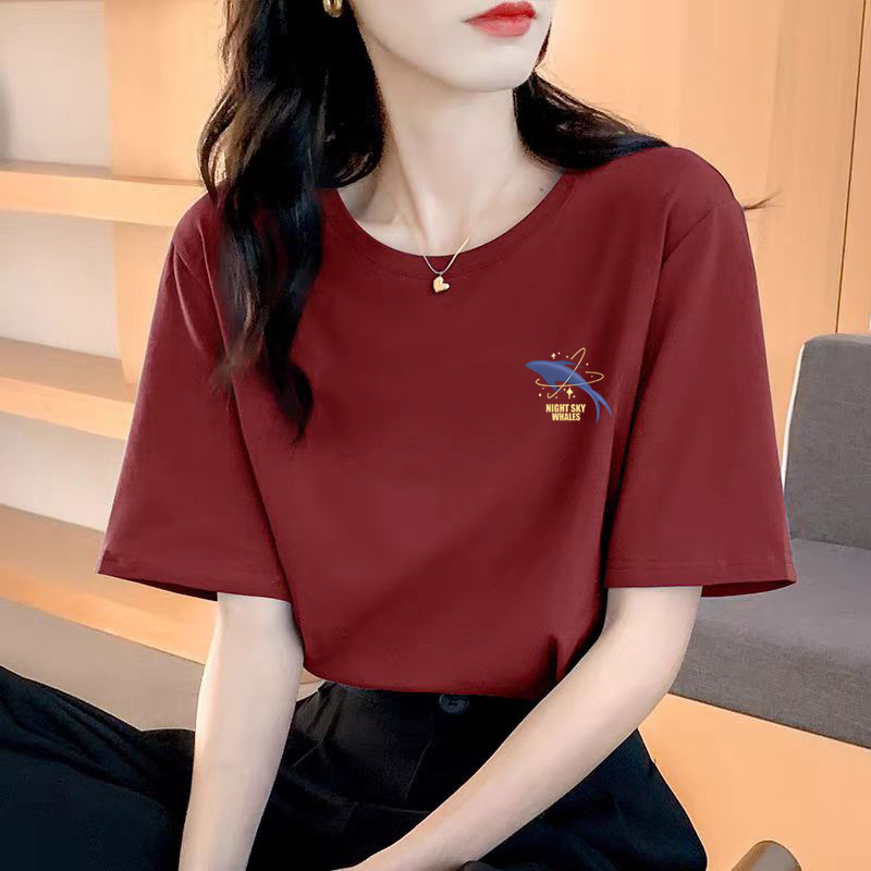 宽松纯棉短袖t恤女士夏装新款漂亮上衣设计感印花半袖女圆领夏季详情16