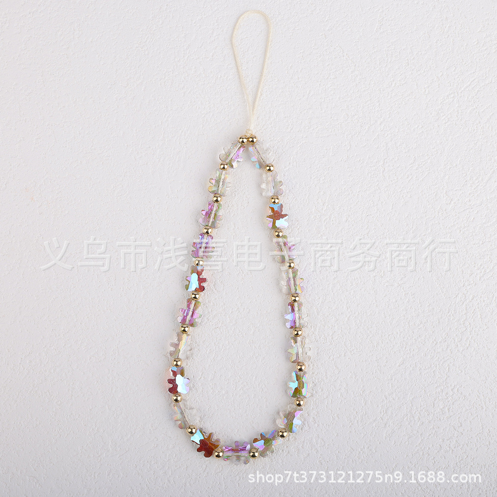 Original new style bear crystal mobile phone chain woven beaded pendant, portable and niche mobile phone case pendant for girls pic 5