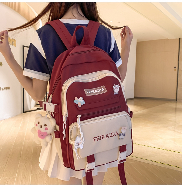 小清新书包女初中生高颜值可爱小学生双肩包中学生大容量轻便背包详情11