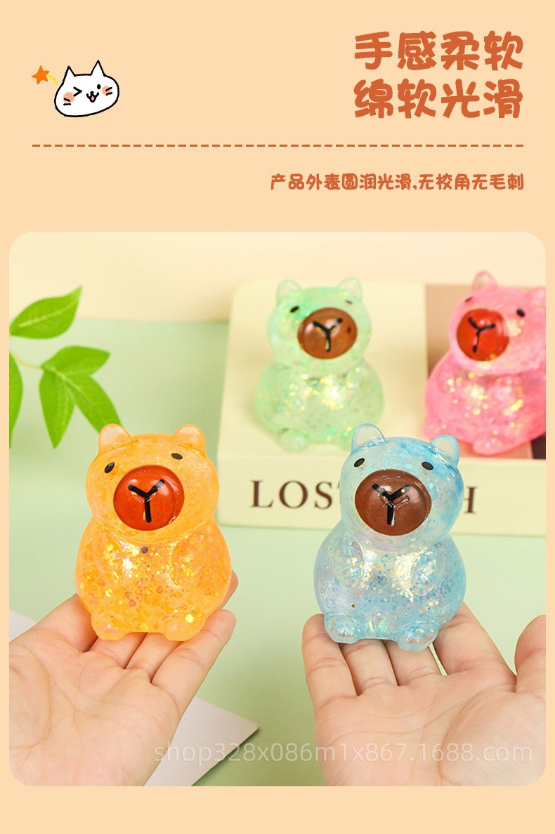 新款卡皮巴拉解压捏捏玩具网红可爱水豚君慢回弹发泄捏捏乐批发详情10