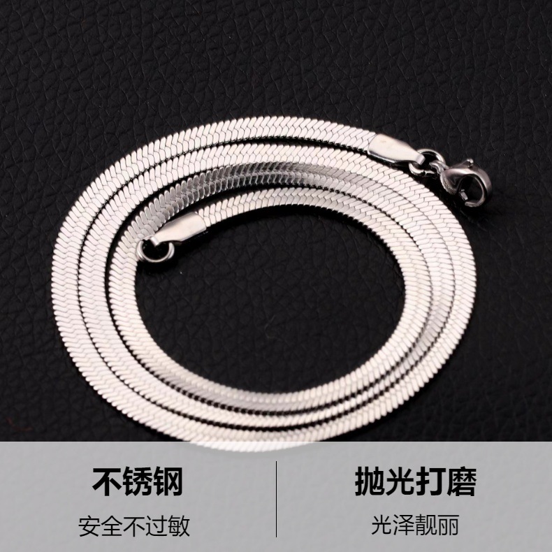 厂家直销 欧美风不锈钢刀片链 男女个性通用性感锁骨链蛇链条批发详情2