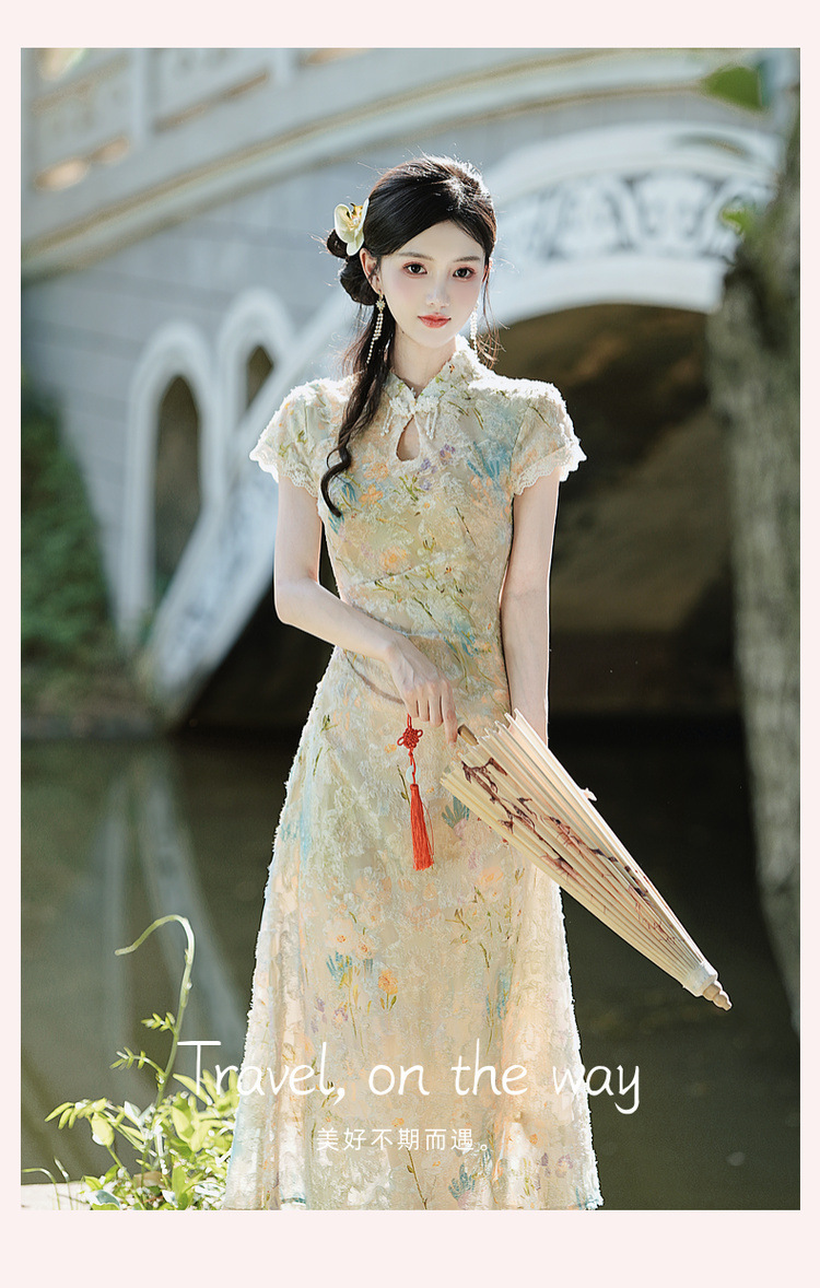 New Chinese-style traditional Chinese style cheongsam improvement young girl daily slimming and elegant dress for Summer 2025 new style pic 1