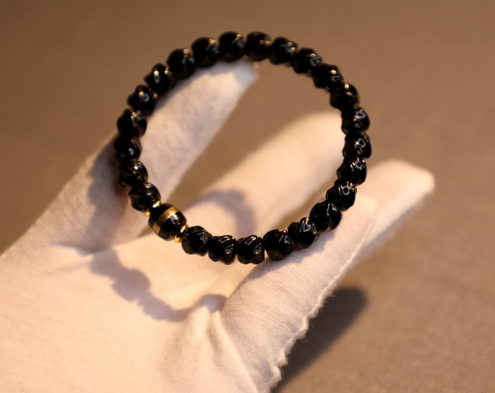 7*6mm premium Indonesian black gold coconut shell twisted bracelet, 108 handcrafted coconut shell bucket beads and Buddhist prayer beads pic 19