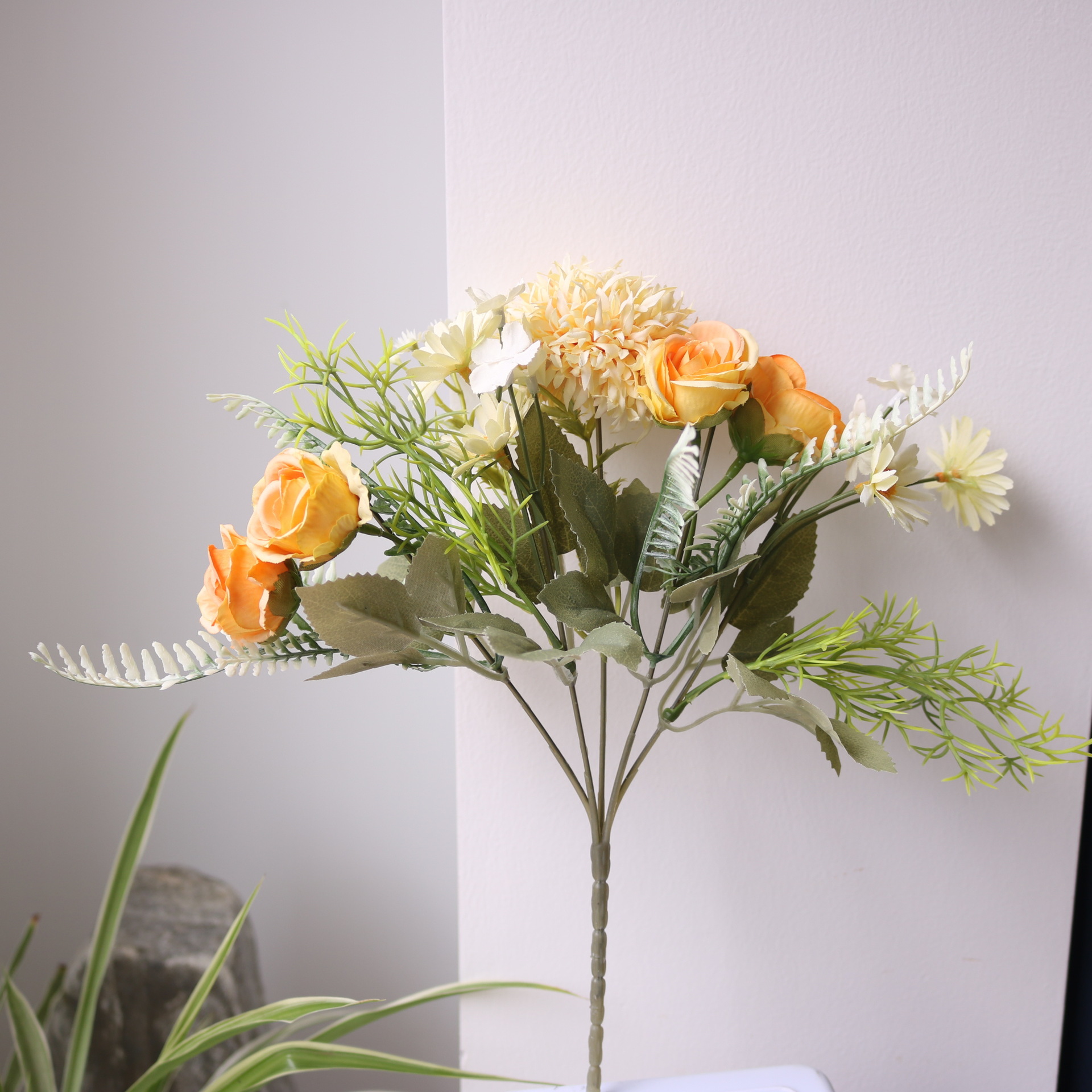 仿真花刺球玫瑰组合森系田园雏菊小把束家居装饰手工帽子头饰配件详情22