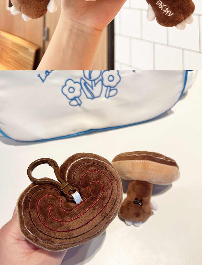 新款灵芝毛绒挂件陈皮娃娃公仔批发药材玩偶羊肚菌钥匙扣毛绒玩具儿童礼物详情2