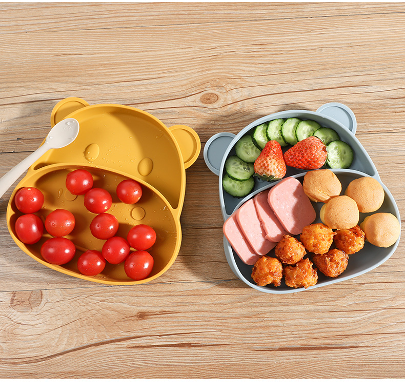 宝宝硅胶卡通河马可水煮可消毒防摔带吸盘可爱儿餐具童辅食碗详情15