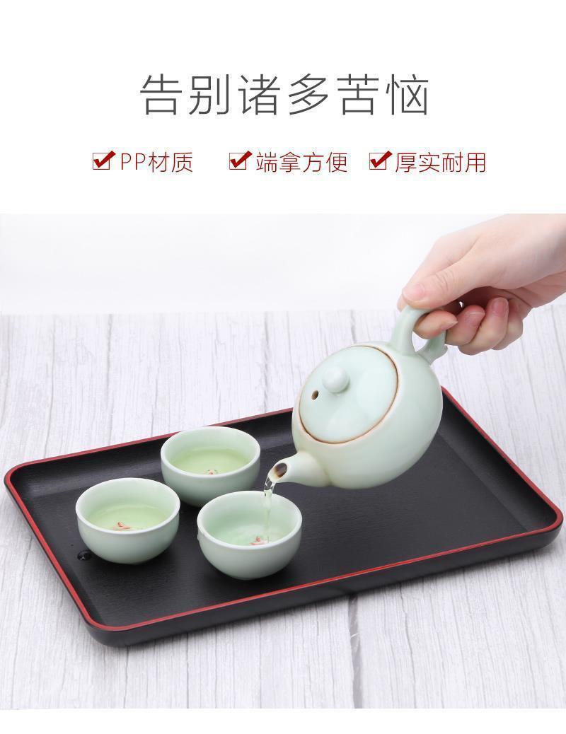 日式木纹托盘长方形酒店饭店端菜餐盘客房托盘餐厅茶盘塑料商用木详情2