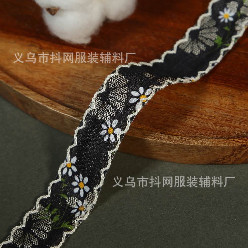 2.6CM-4CM彩色小碎花刺绣提花织带diy双耳朵边发饰桌布装饰辅料详情4