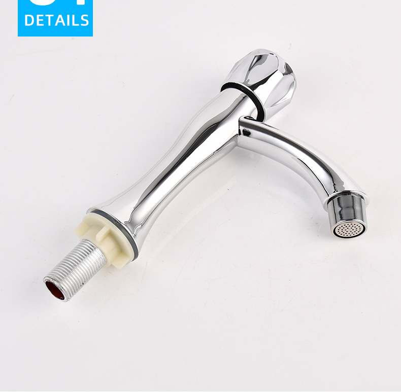 Wholesale single cold water electroplated faucets, washbasin faucets, cross-border export washbasin faucets, countertop washbasin faucets pic 3