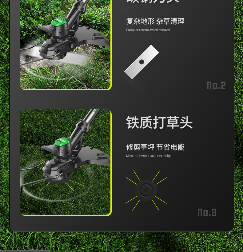 The new cross-border backpack lawn mower, electric lawn mower, brush cutter, long endurance, handheld brushless, high-power garden pic 7