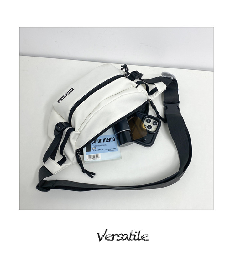 新款简约胸包男休闲潮流运动学生单肩包百搭斜挎包女手机男生腰包详情18