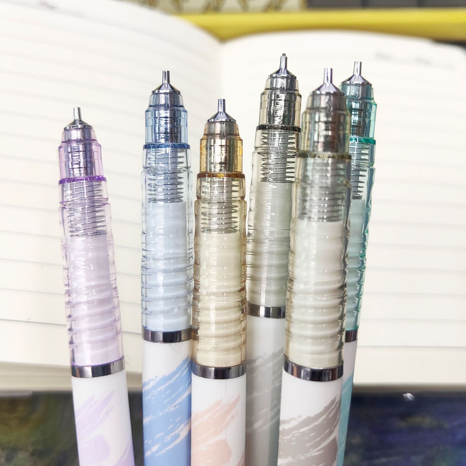 手绘莫兰迪低重心自动铅笔0.5/0.7mm自动铅铜芯学生文具展盒批发详情3