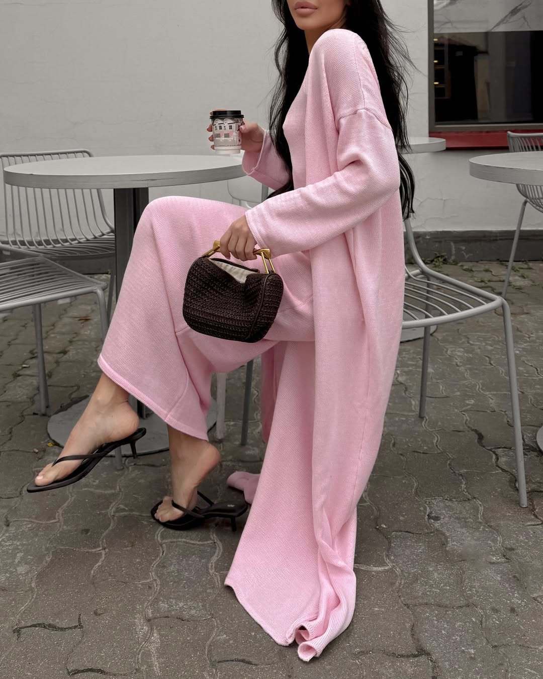 2025 Cross-border Bestseller Pure Cotton Knitted Set: Sexy Deep V halter long Dress + Lazy cardigan: Soft and skin-friendly pic 38