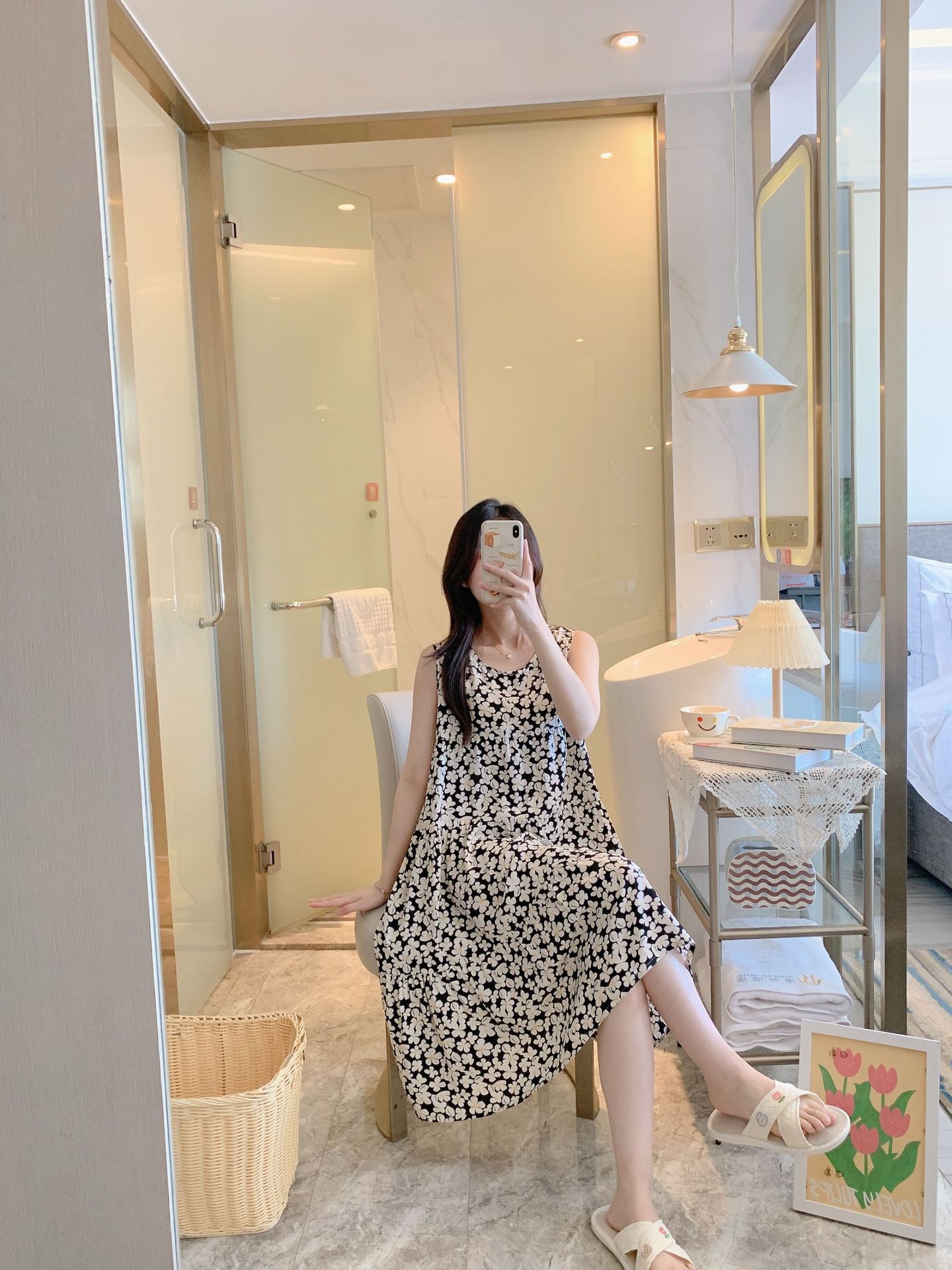 棉绸睡裙女时尚无袖大码印花薄款直播推荐套装可外穿睡衣家居服详情16