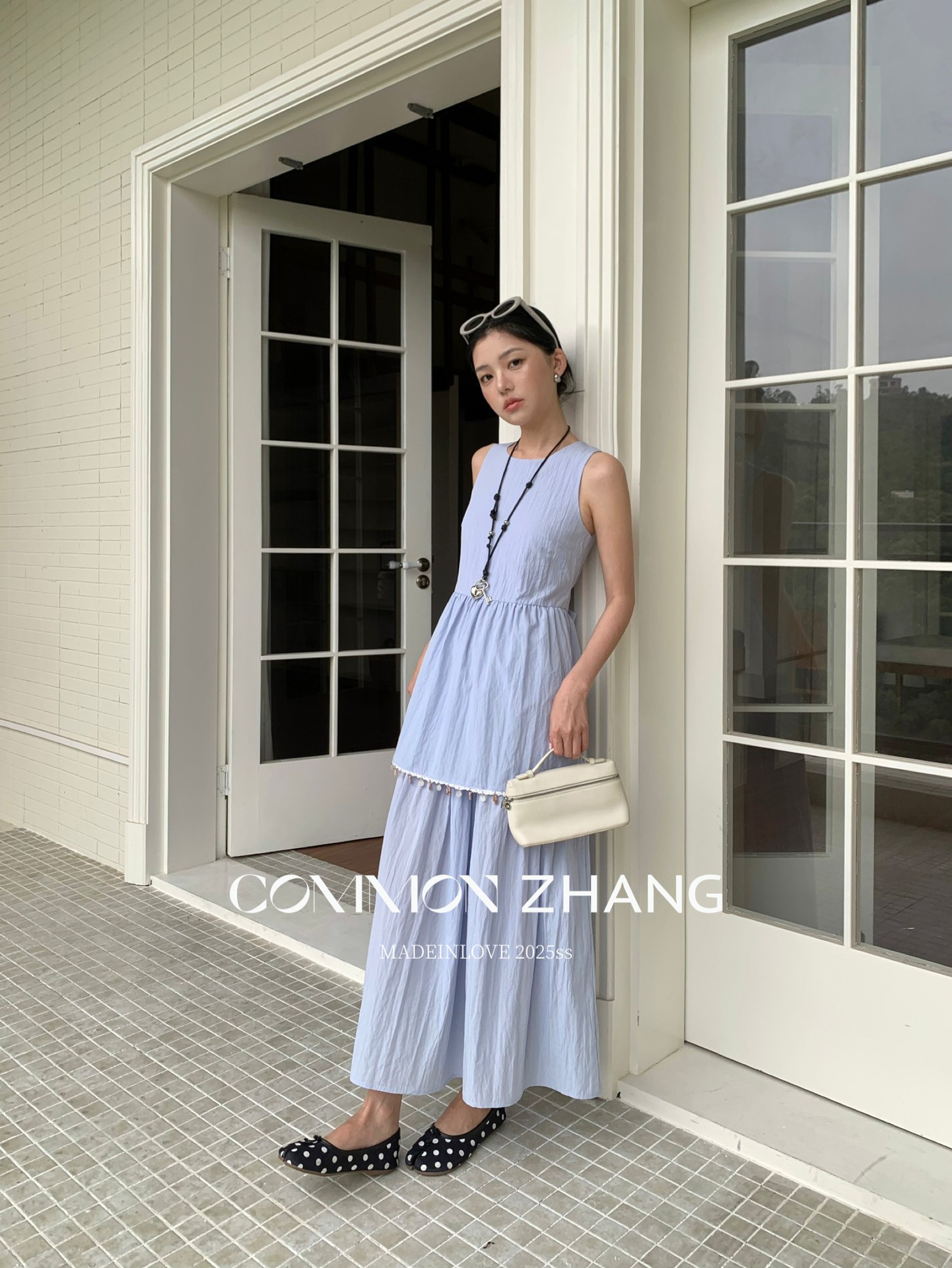 CZ ZHANG Summer Korean version anti-aging button patchwork round-neck sleeveless vest dress B26797 pic 22