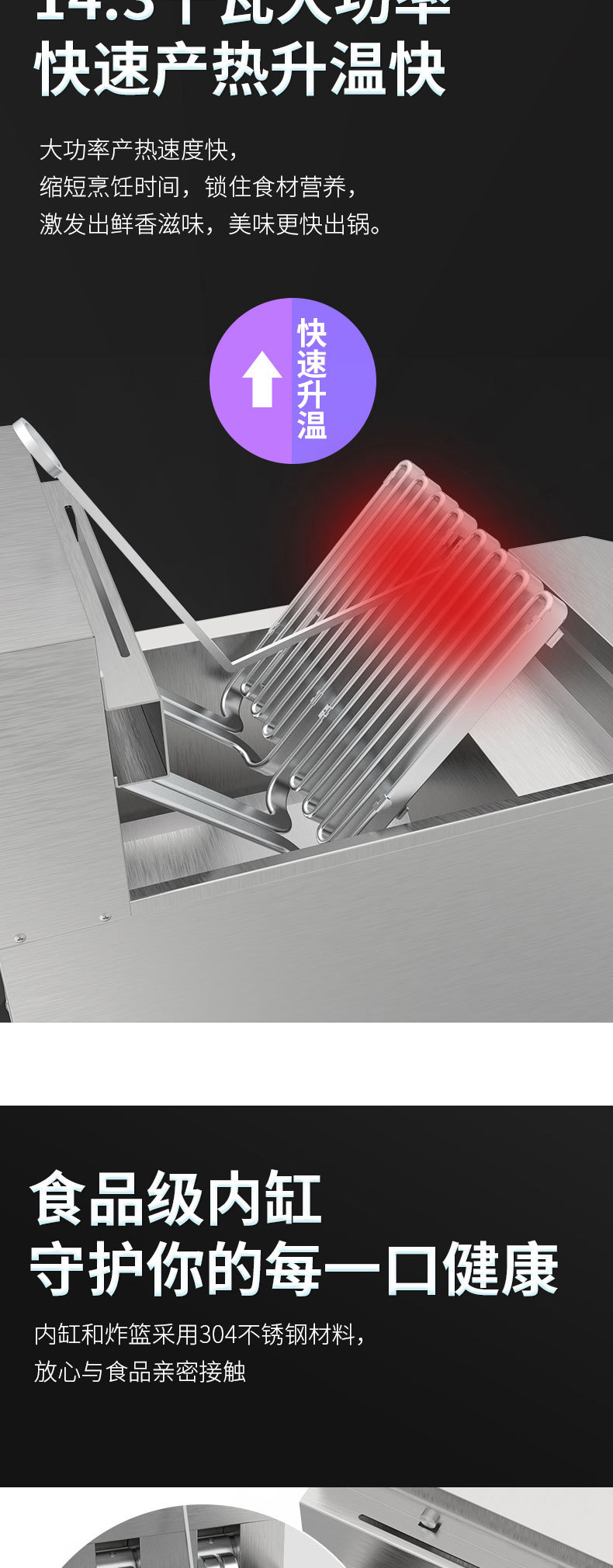 OFE-126L扁管开口触摸屏油炸炉商用炸锅滤油详情8