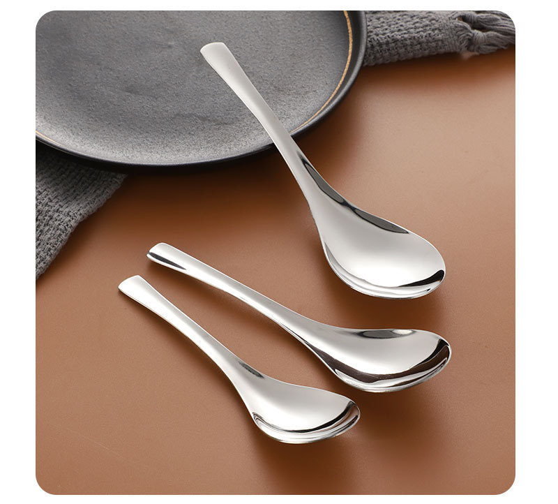 201不锈钢勺子调羹喝汤吃饭勺伯爵勺宫廷勺家用酒店厨房简约圆勺详情13