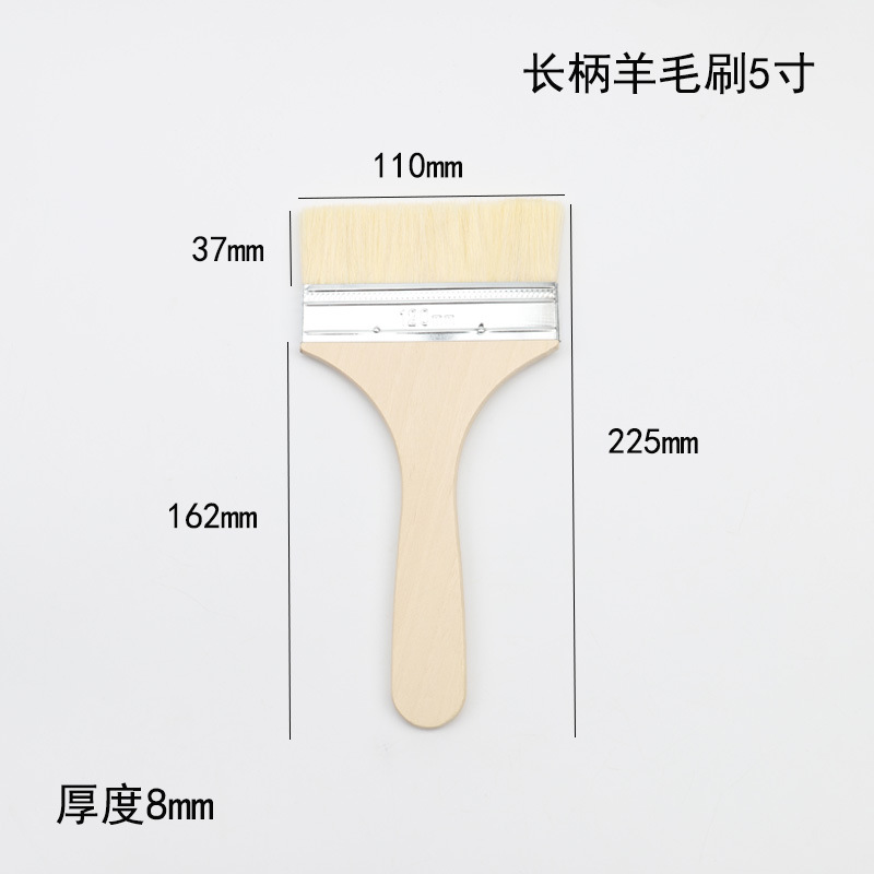 厂家直供长木柄羊毛刷1寸到8寸乳胶漆涂料刷烧烤烘焙刷详情7