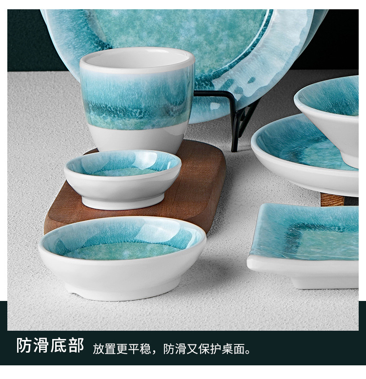New imitation porcelain KB blue brick pattern melamine tableware factory direct sales melamine tableware pic 22