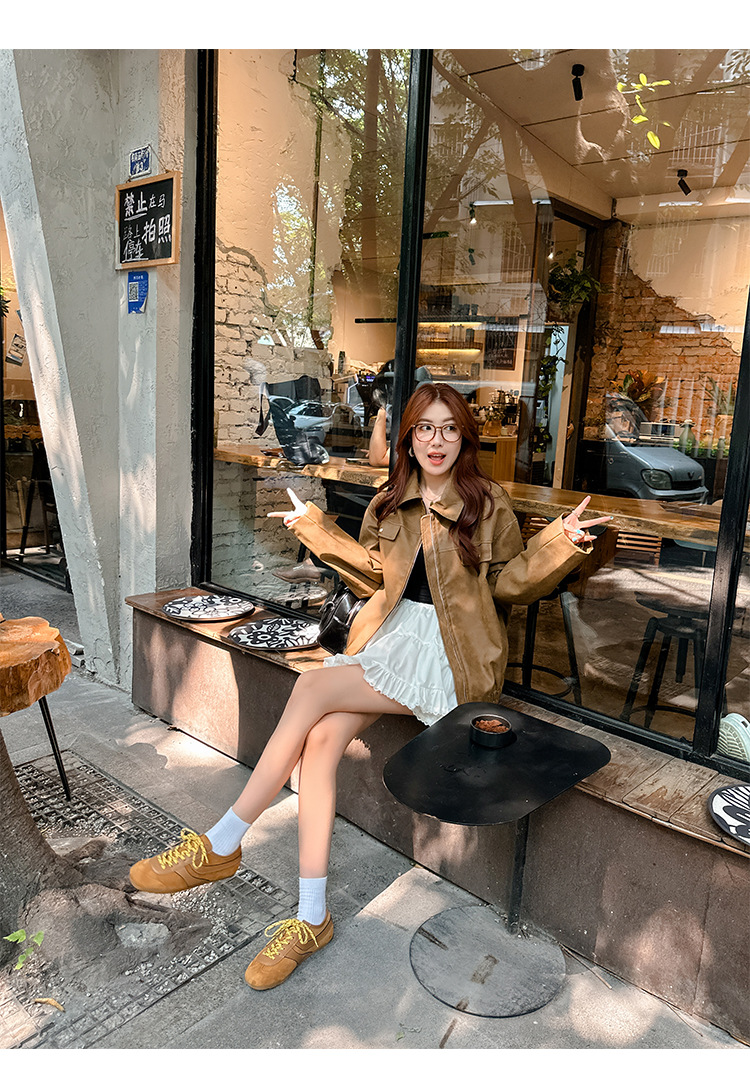 【苏茵茵同款】复古内增高德训鞋2025透气休闲运动女鞋真皮阿甘鞋详情40