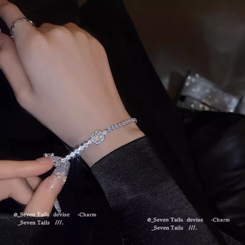 彩色多巴胺锆石手镯女设计感麻花扭结精致手链满钻双层叠戴手饰潮详情37