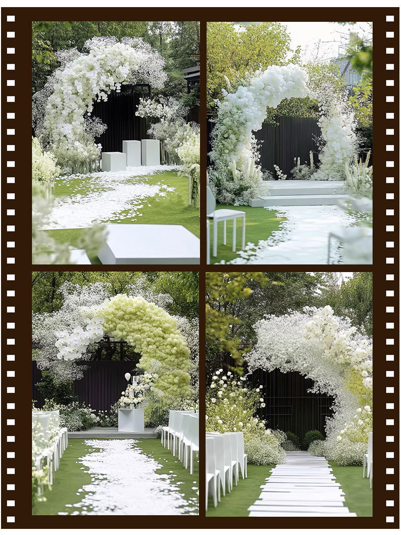 白绿色森系仿真花婚庆用花绿色地排花材婚礼仿真绿植户外假花布置详情6