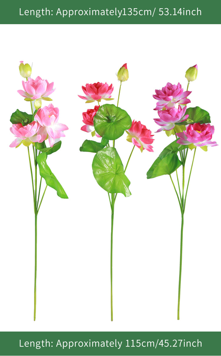 高档仿真花荷花荷叶组合套装手感假莲蓬莲花客厅中式套装绢插花详情4