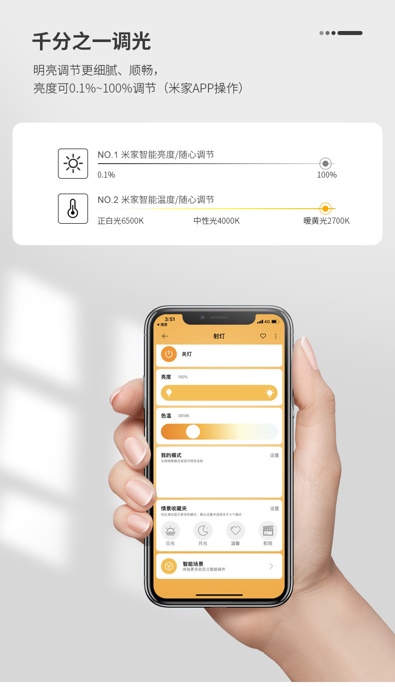 led嵌入式无边框智能家用客厅走廊防眩cob射灯小山丘天花灯预埋详情15