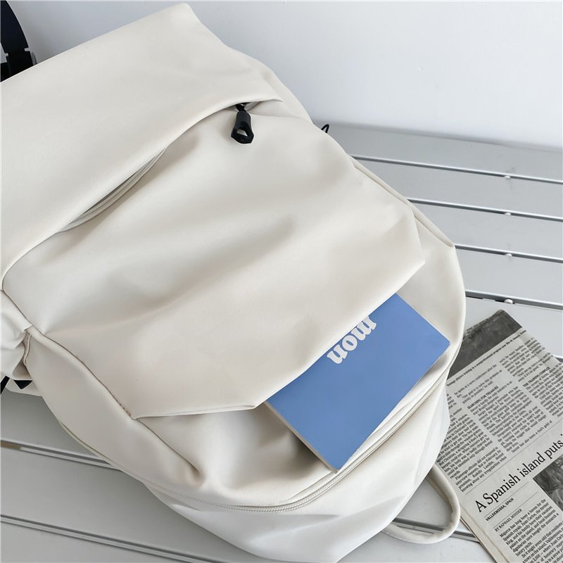 中大学生书包女潮流褶皱双肩包男批发 学院风情侣休闲耐用双肩包详情20