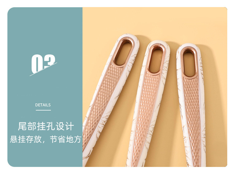 硅胶厨具七件套家用厨房套装锅铲汤勺不粘锅钻石纹烹饪套装收纳架02362详情15