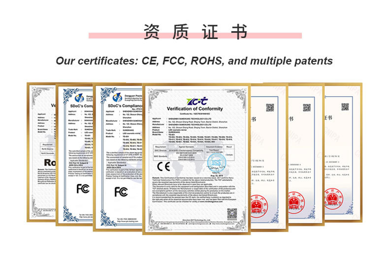 新款led化妆镜 美妆礼品镜子家用带灯便携折叠桌面平板化妆镜LED详情18