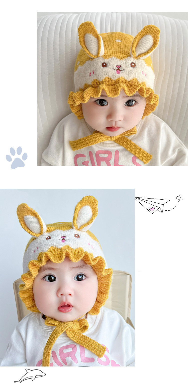 婴儿帽子秋冬款可爱超萌护耳新款男宝宝女童新生儿针织毛线儿童帽详情6