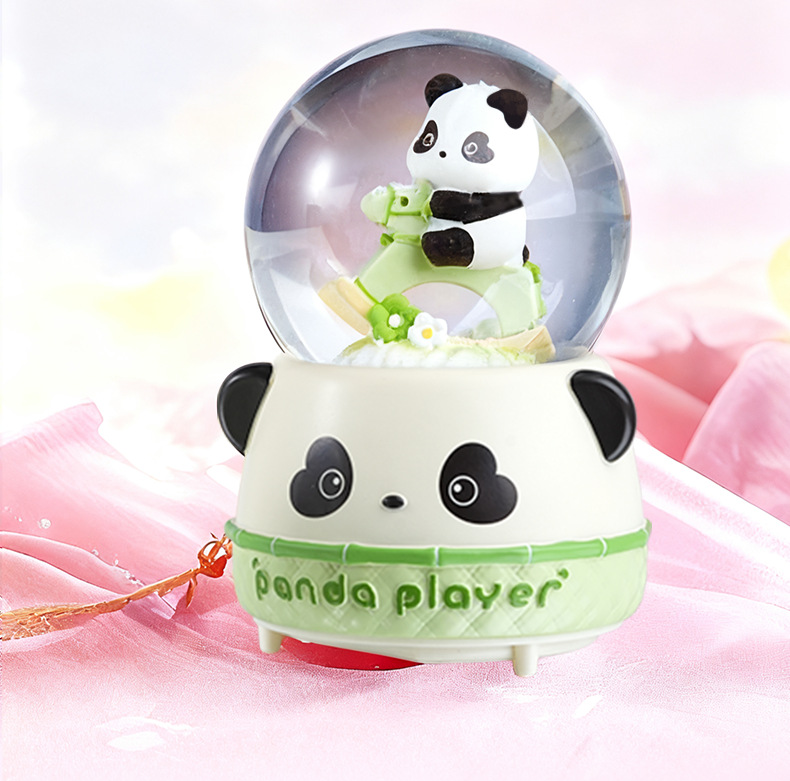 熊猫骑马水晶球大号八音盒儿童派对圣诞礼物可飘雪男女孩工艺品详情12