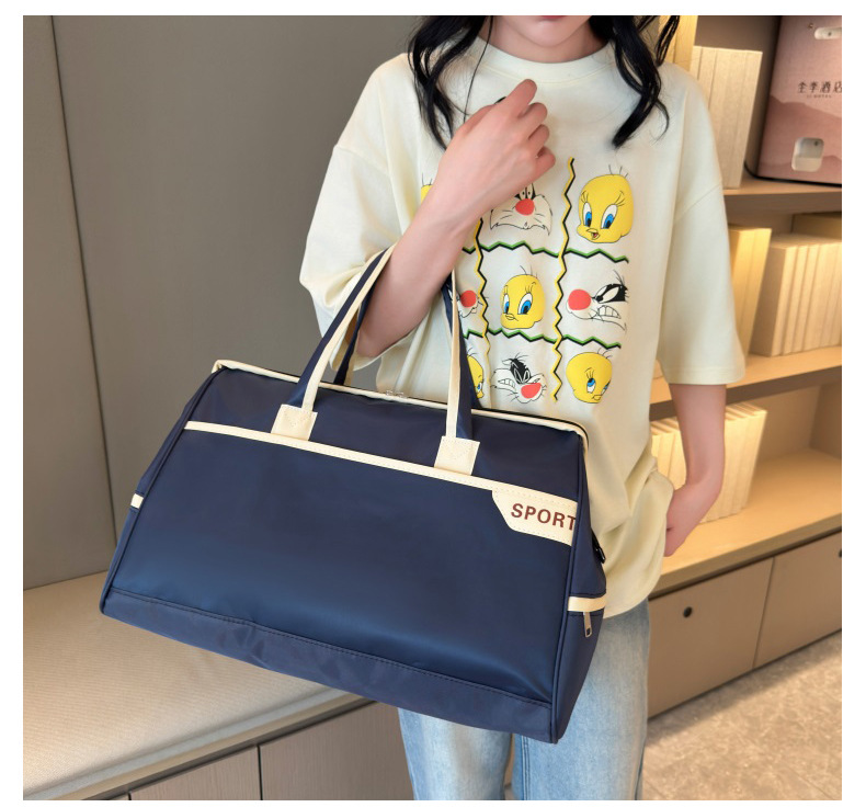 新款简约通勤手提旅行包牛津布加厚耐用运动健身包出差行李收纳袋详情36