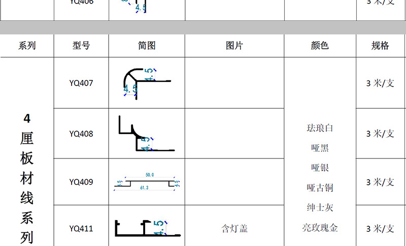 绿生装饰   铝合金收边条卡8.3CM工字线护墙板工字条金属卡条灯带装饰线碳晶板木饰面收口条  绿生装饰新材料详情6