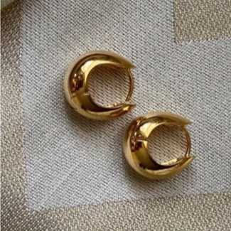 HAlu*系列精致耳圈耳钉 法式素圈小众慵懒风锆石小巧精致圆圈耳钉详情4