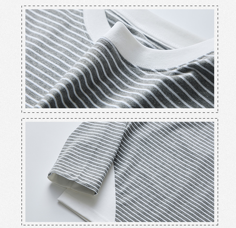 APO男装|撞色条纹长袖T恤男士春秋季潮牌宽松圆领内搭上衣打底衫详情27