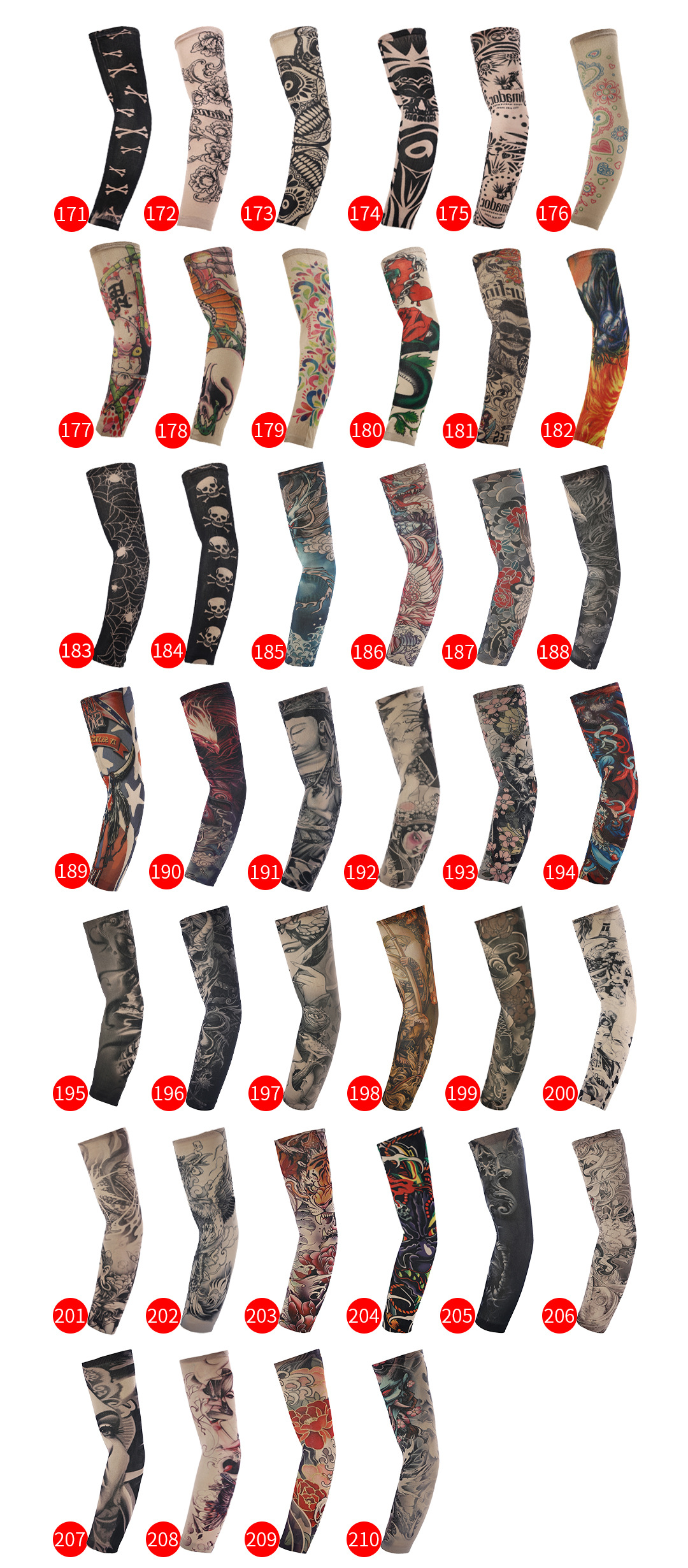 花臂纹身袖套无缝款户外骑行刺青防晒袖套骑行纹身袖套可选色详情7