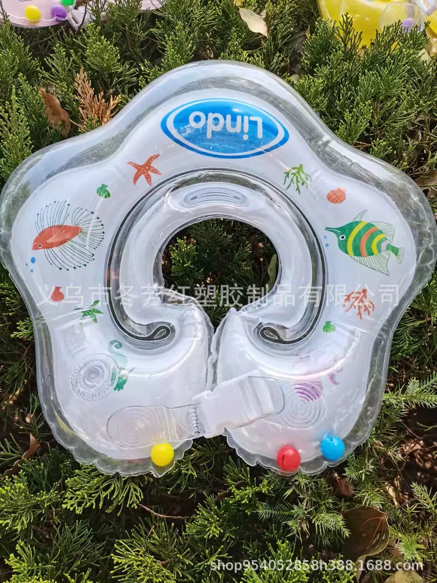 厂家直供新款婴儿脖圈0到12个月双把手双铃铛戏水游泳圈宝宝玩具运动户外游泳用品详情15