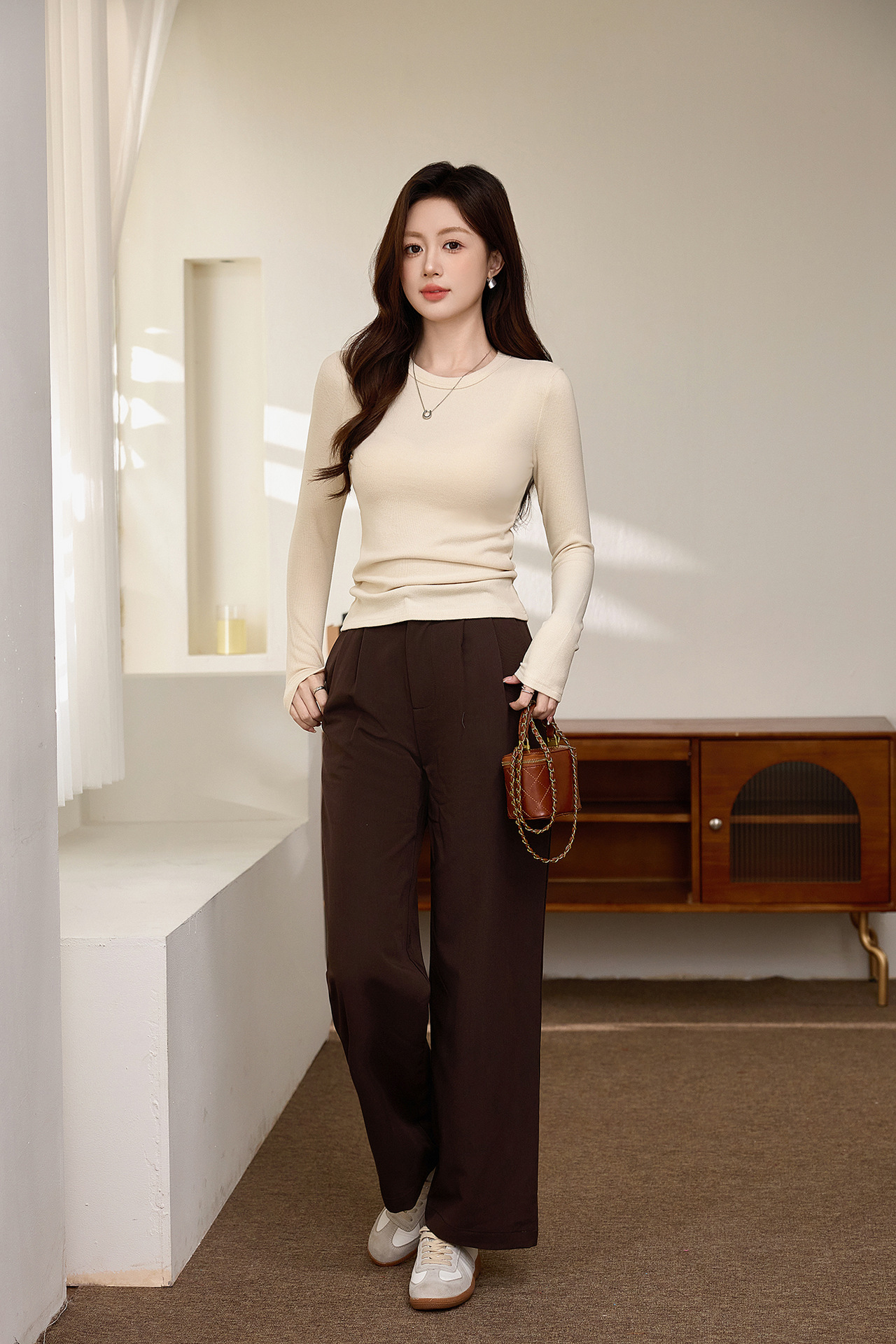 #双面磨毛# 精品慕斯羊绒软糯T恤女长袖2025秋冬新款内搭打底衫详情10