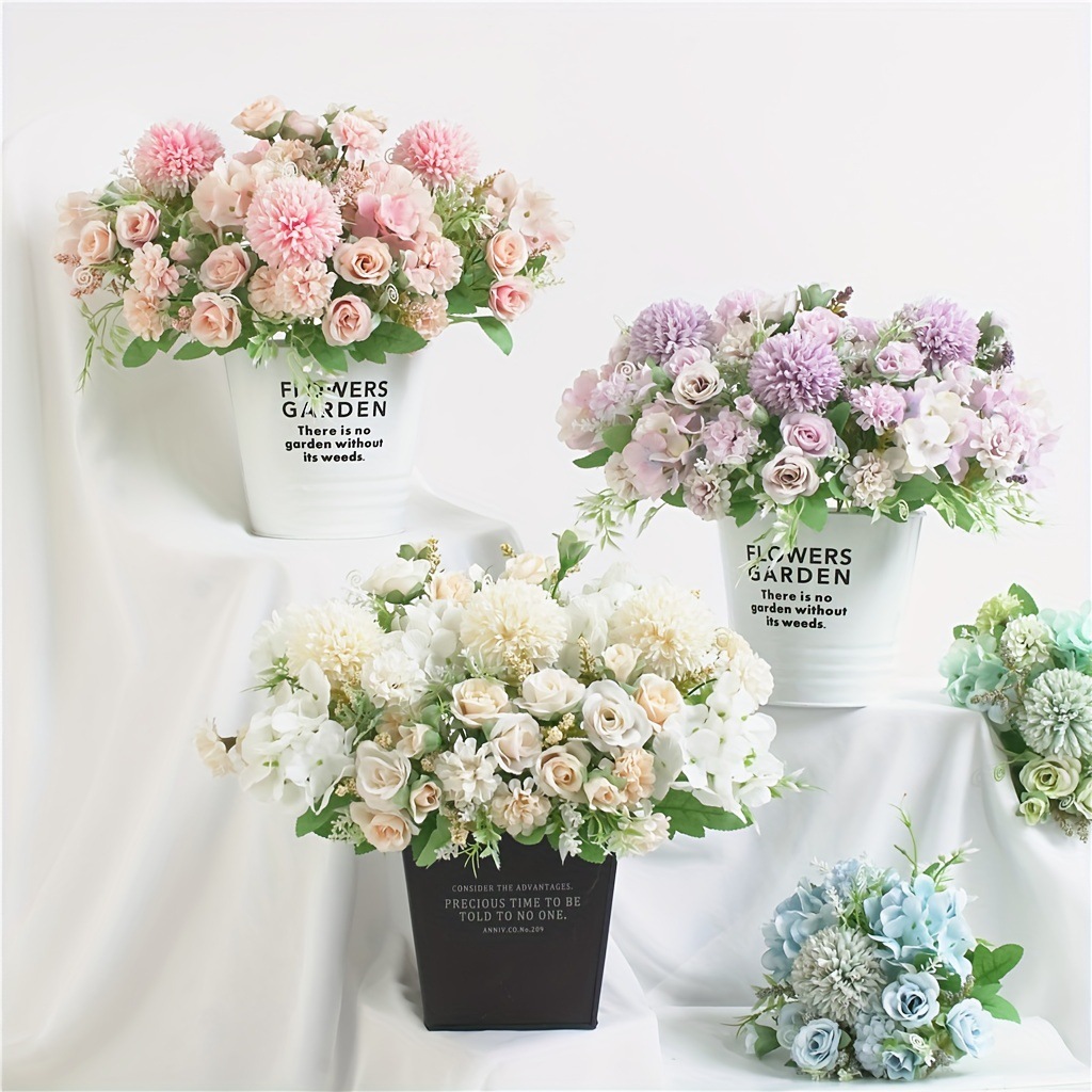 7叉组合花 仿真花小把束绢花绣球花组合绢花手捧花束家居装饰批发详情6