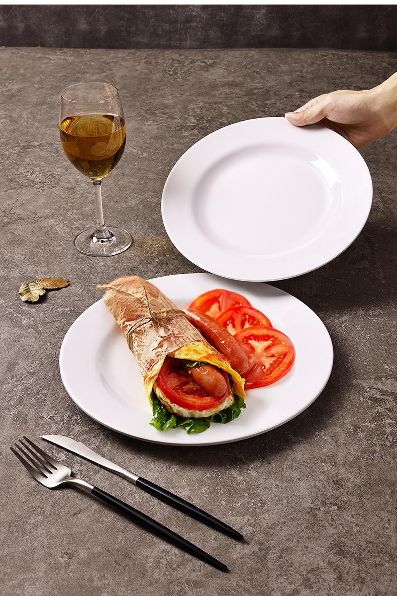 白色密胺餐具圆盘子商用圆碟大平盘酒店餐厅凉菜碟配菜盘厂家批发详情11