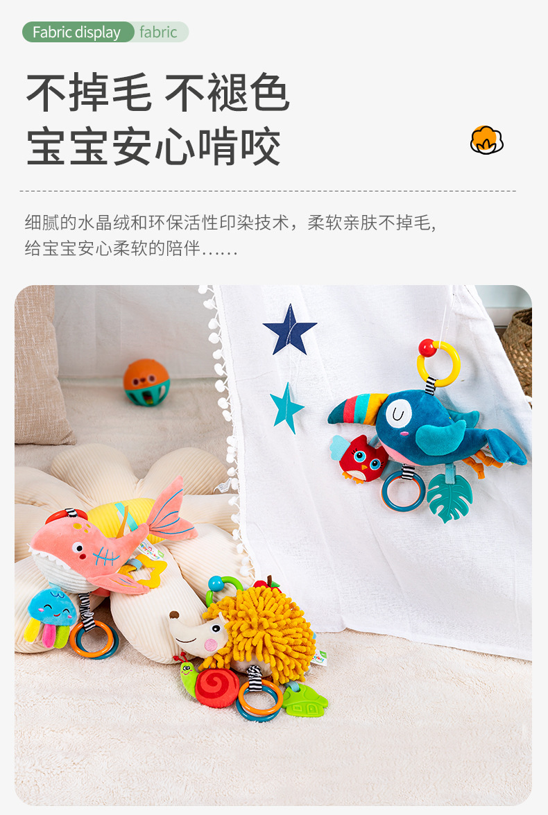 Happymonkey婴儿宝宝音乐拉铃八音盒玩偶推车挂件床铃安抚玩具详情8