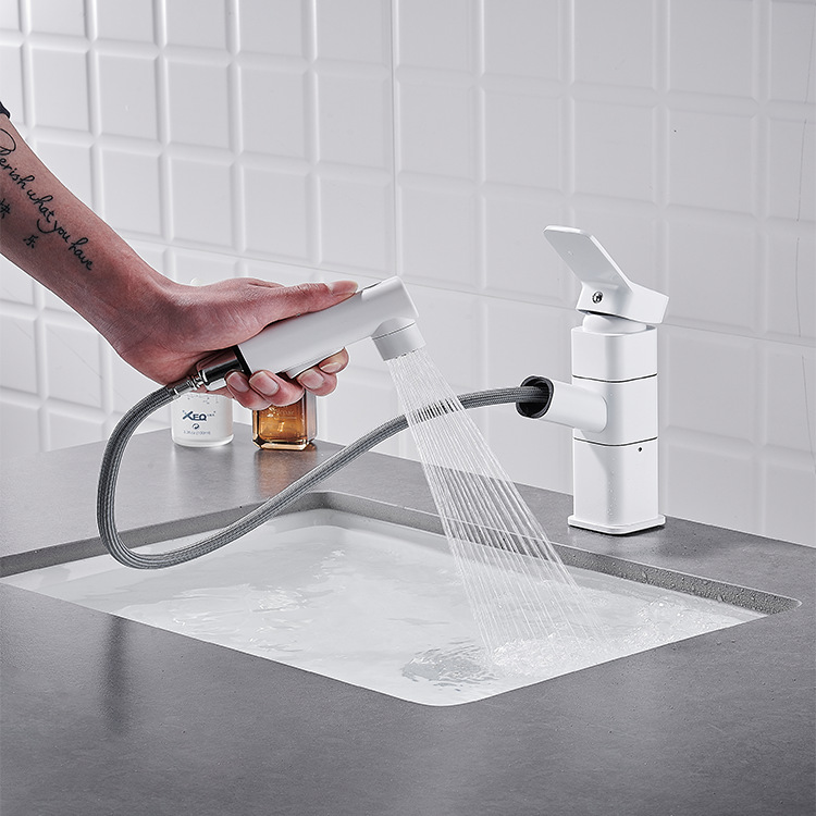 Cross-border foreign trade, simple brushed gold, all-brass sink, bathroom basin, hot and cold, high countertop basin, faucet pic 5